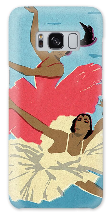 Activity Galaxy Case featuring the drawing Two Ballerinas #1 by CSA Images