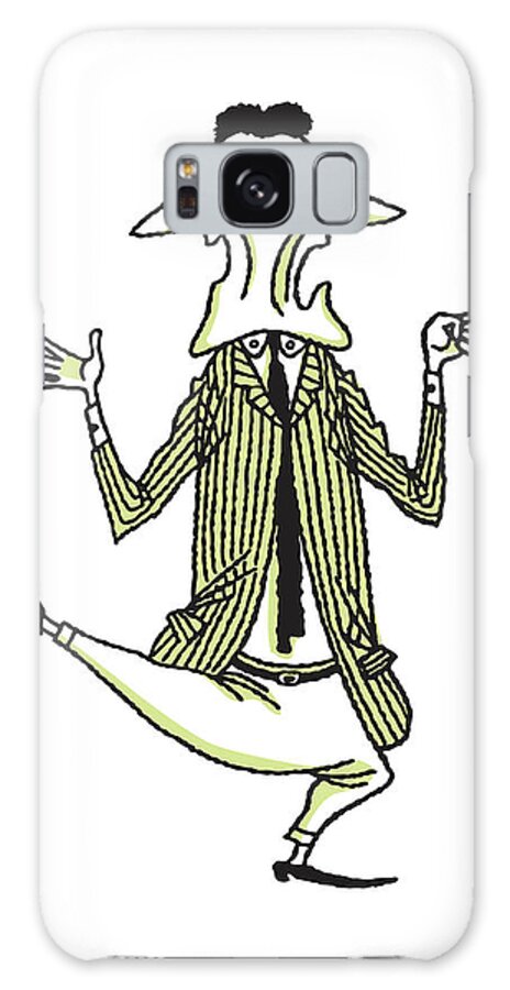 Adult Galaxy Case featuring the drawing Two-Faced Man in Striped Suit #1 by CSA Images