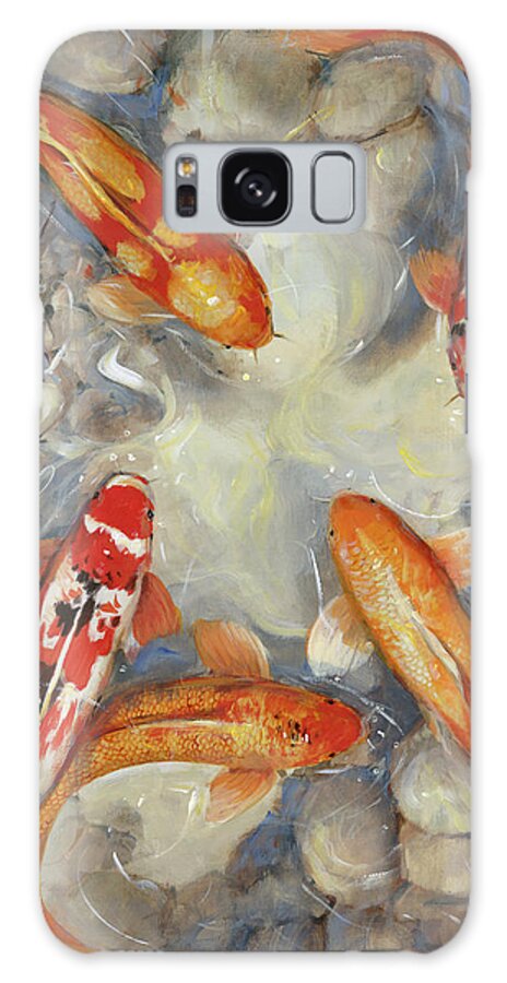 Animals Galaxy Case featuring the painting Vibrant Koi I #1 by Tim O'toole