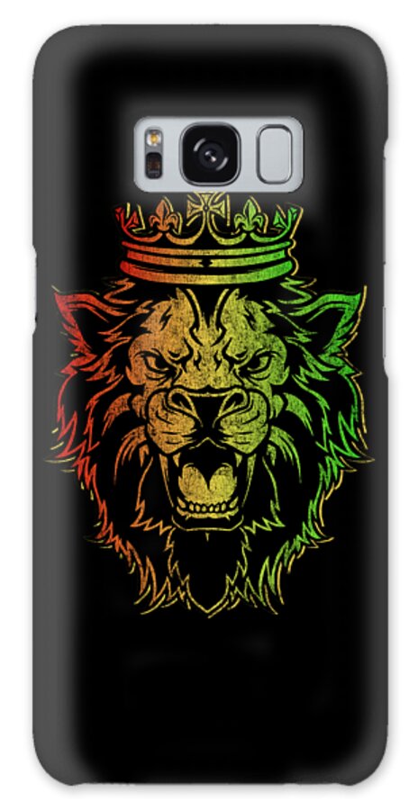 Rasta Galaxy Case featuring the digital art Vintage Lion of Judah Rastafarian #1 by Flippin Sweet Gear
