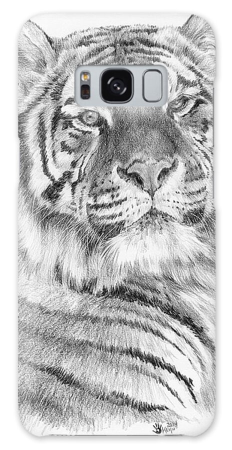 Siberian Tiger Galaxy Case featuring the painting Voyager #1 by Barbara Keith