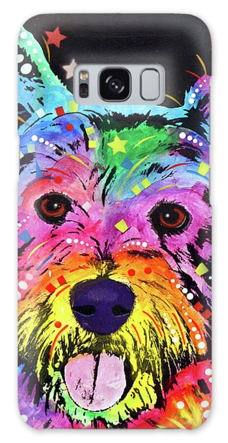 Westie Galaxy Case featuring the mixed media Westie by Dean Russo