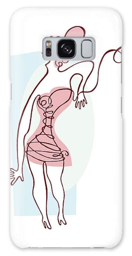Adult Galaxy Case featuring the drawing Woman Coming Unraveled #1 by CSA Images