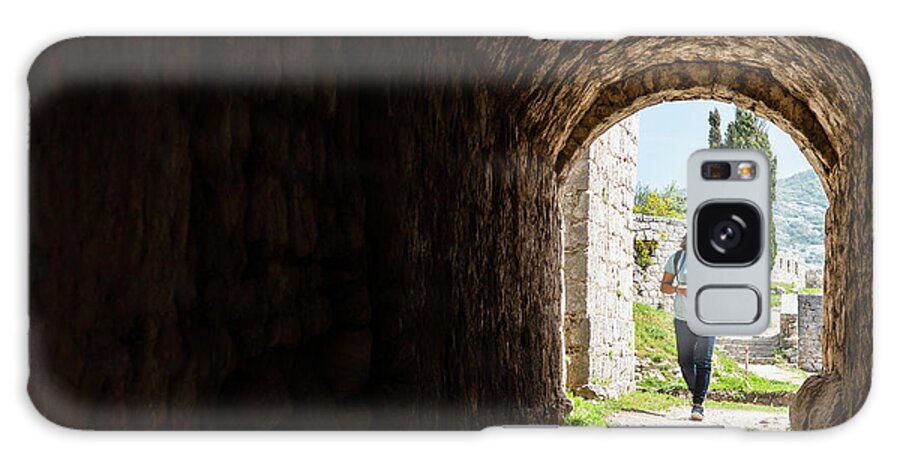 Tunnel Galaxy Case featuring the photograph Woman Exploring The Fortress Of Klis In Croatia #1 by Cavan Images