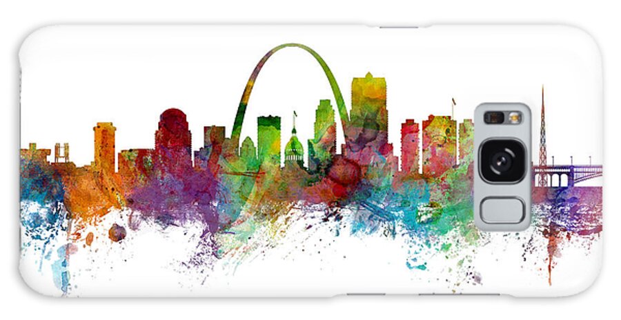 St Louis Galaxy Case featuring the digital art St Louis Missouri Skyline #11 by Michael Tompsett