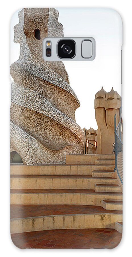 Shape Galaxy Case featuring the digital art Architectural Detail, Casa Mila, Barcelona, Spain #12 by Quim Roser