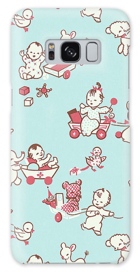 Background Galaxy Case featuring the drawing Baby Pattern #12 by CSA Images