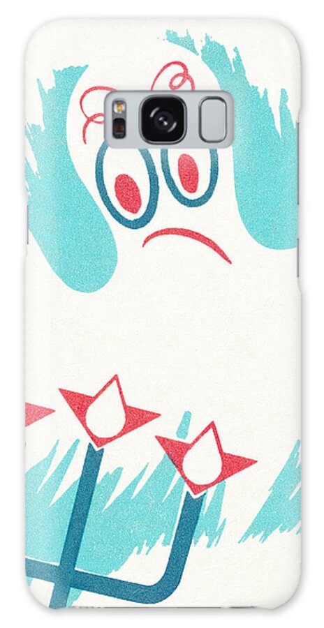 Afraid Galaxy Case featuring the drawing Ghost #12 by CSA Images