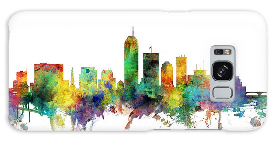 Indianapolis Galaxy Case featuring the digital art Indianapolis Indiana Skyline by Michael Tompsett