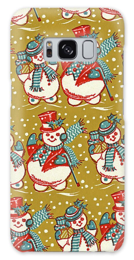 Accessories Galaxy Case featuring the drawing Christmas Pattern #13 by CSA Images
