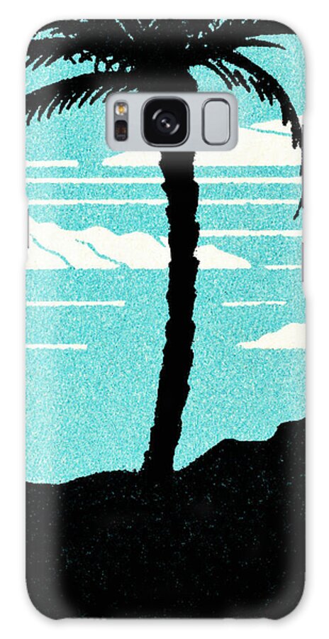 Beach Galaxy Case featuring the drawing Palm tree #15 by CSA Images