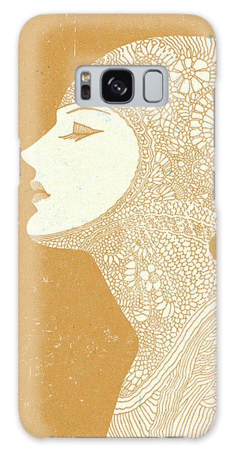 Abstract Galaxy Case featuring the drawing Profile of a Woman #19 by CSA Images