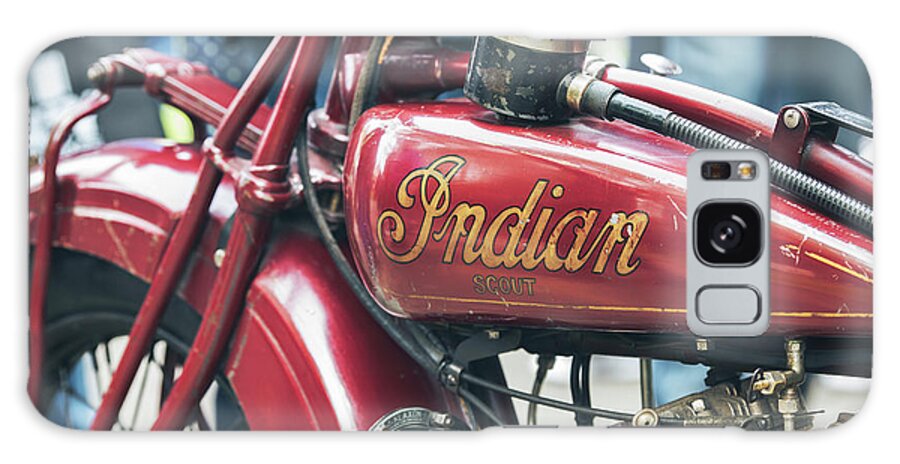 Indian Galaxy Case featuring the photograph 1930 Indian 101 Scout Motorcycle Detail by Tim Gainey