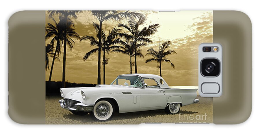 1957 Galaxy Case featuring the photograph 1957 Thunderbird On The Naples Beach by Ron Long