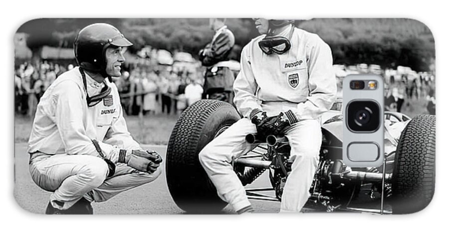 Vintage Galaxy Case featuring the photograph 1965 Race Scene With Dan Gurney And Jim Clark With Lotus by Retrographs