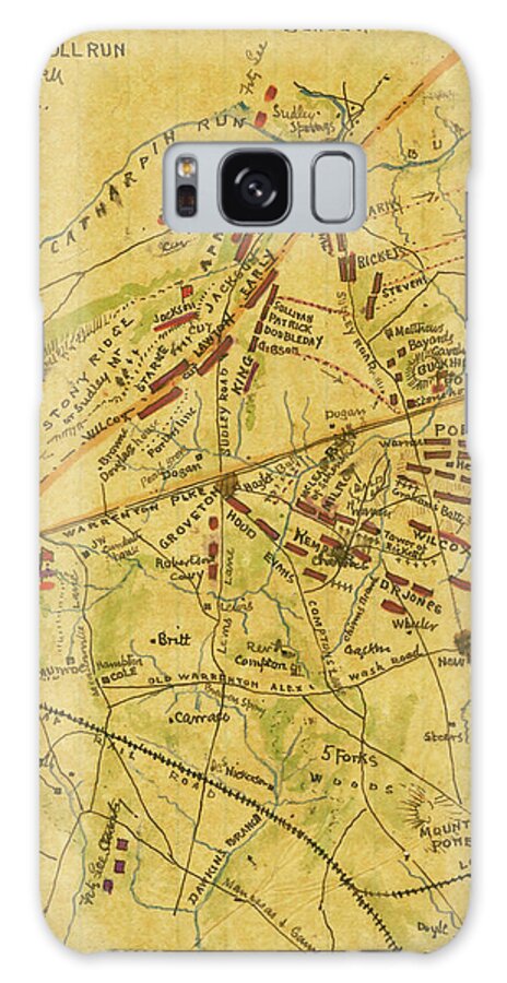 Map Galaxy Case featuring the painting Battle of 2nd Manassas or 2nd Bull Run #2 by Robert Knox Sneden