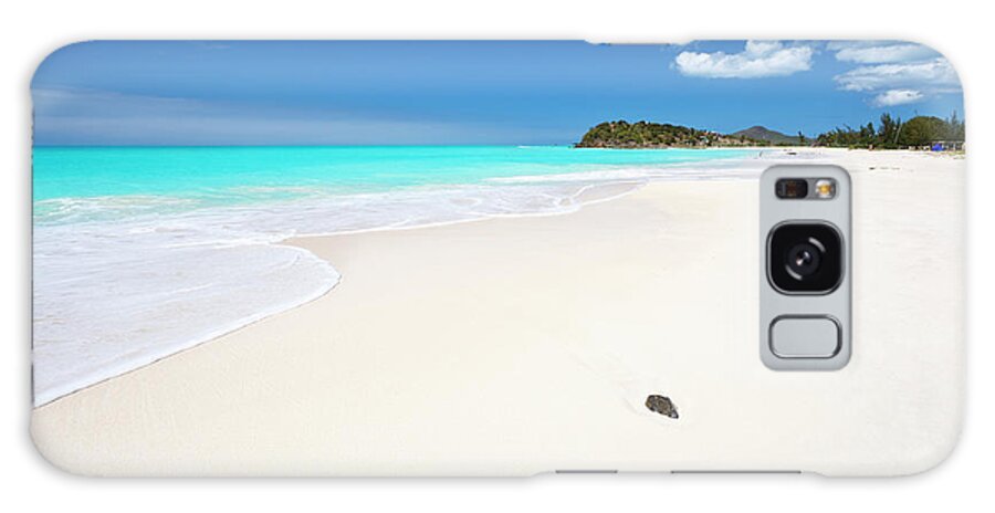 Water's Edge Galaxy Case featuring the photograph Clean White Caribbean Beach With Blue #2 by Michaelutech