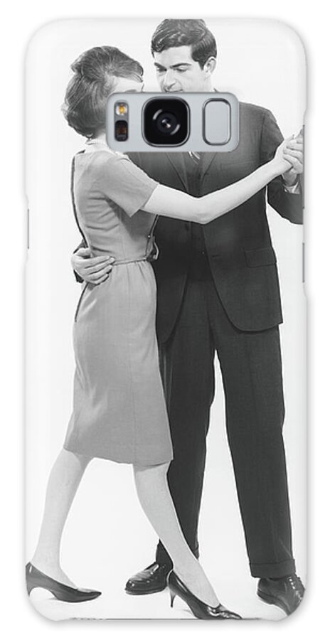Heterosexual Couple Galaxy Case featuring the photograph Couple Dancing In Studio, B&w #2 by George Marks