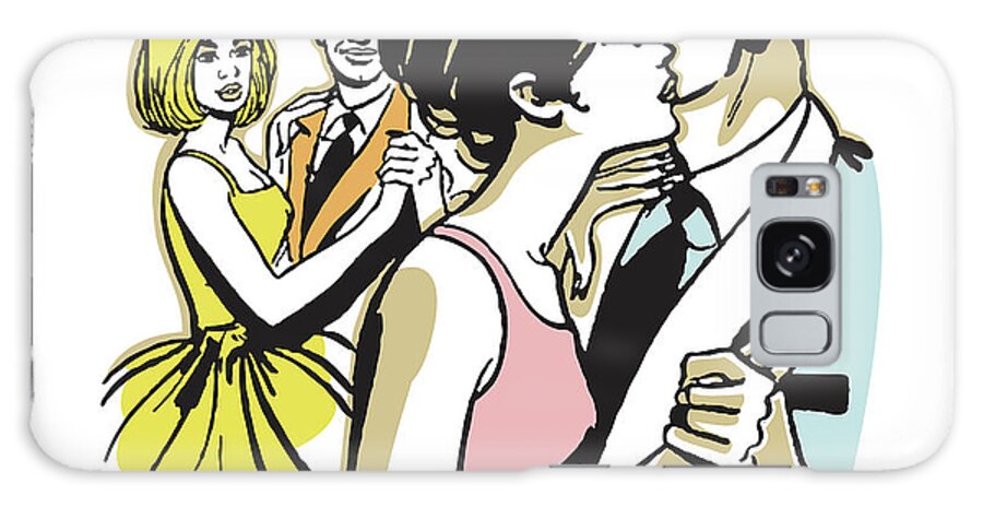 Activity Galaxy Case featuring the drawing Couples Dancing #2 by CSA Images