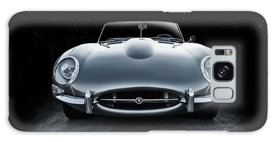Jaguar Galaxy Case featuring the digital art Silver Jaguar XK-E by Douglas Pittman