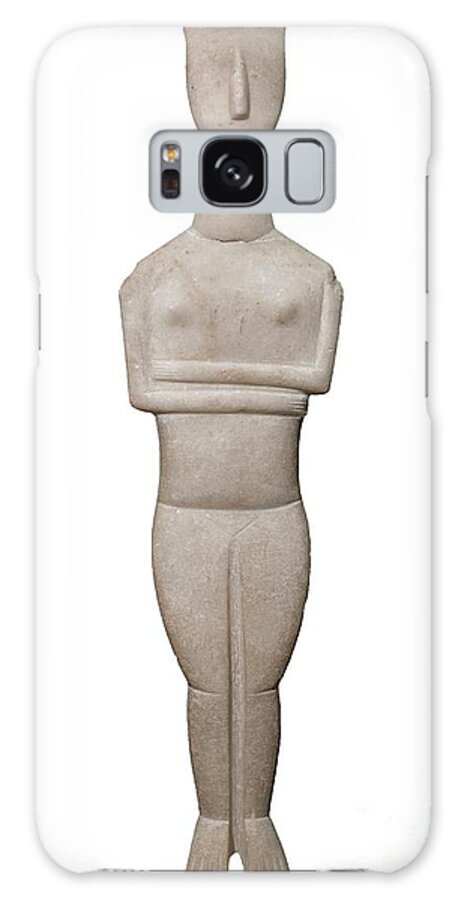 Greece Galaxy Case featuring the photograph Early Cycladic Marble Figurine #2 by David Parker/science Photo Library