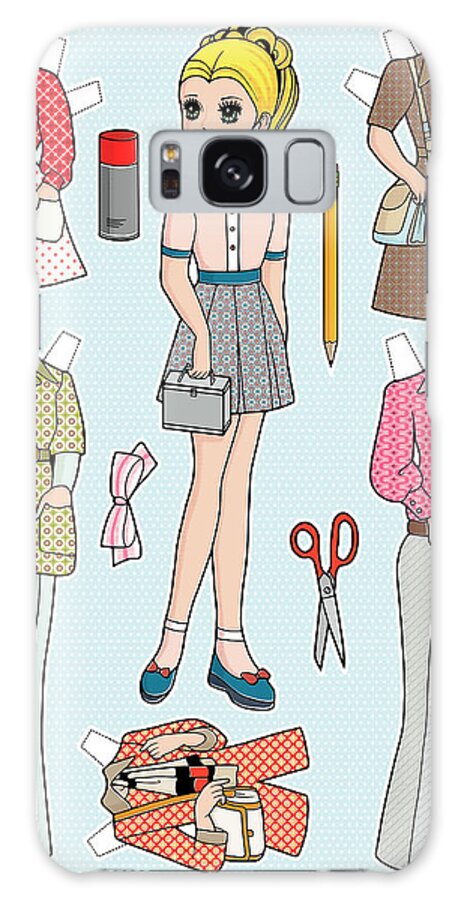 Apparel Galaxy Case featuring the drawing Fashion plate #2 by CSA Images