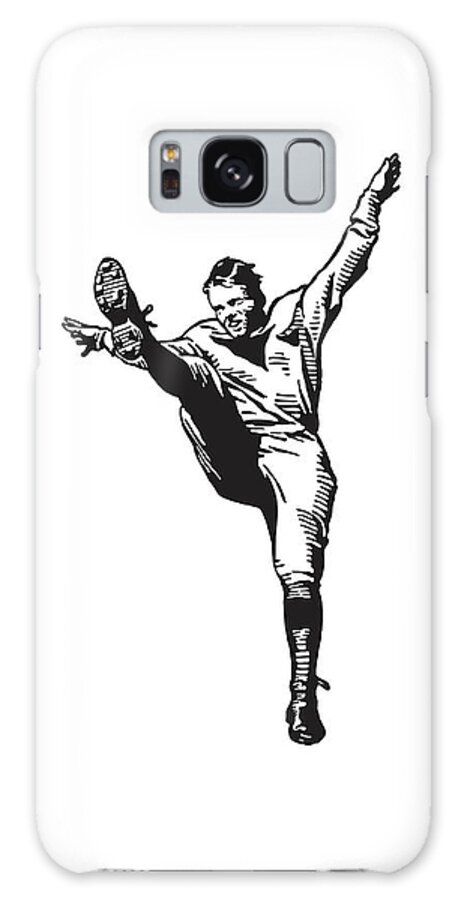 Action Galaxy Case featuring the drawing Football Kicker #2 by CSA Images