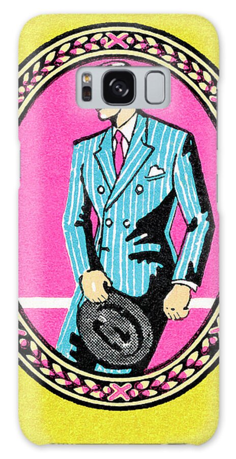 Accessories Galaxy Case featuring the drawing Man Wearing a Suit #2 by CSA Images