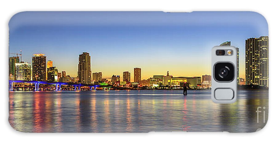 Architecture Galaxy Case featuring the photograph Miami Sunset Skyline by Raul Rodriguez