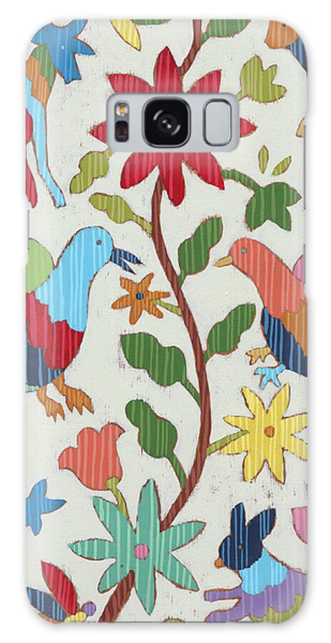 Decorative Galaxy Case featuring the painting Otomi Embroidery I #2 by Chariklia Zarris