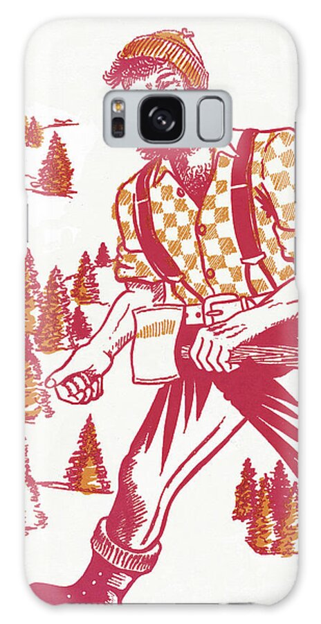 Ax Galaxy Case featuring the drawing Paul Bunyan #2 by CSA Images