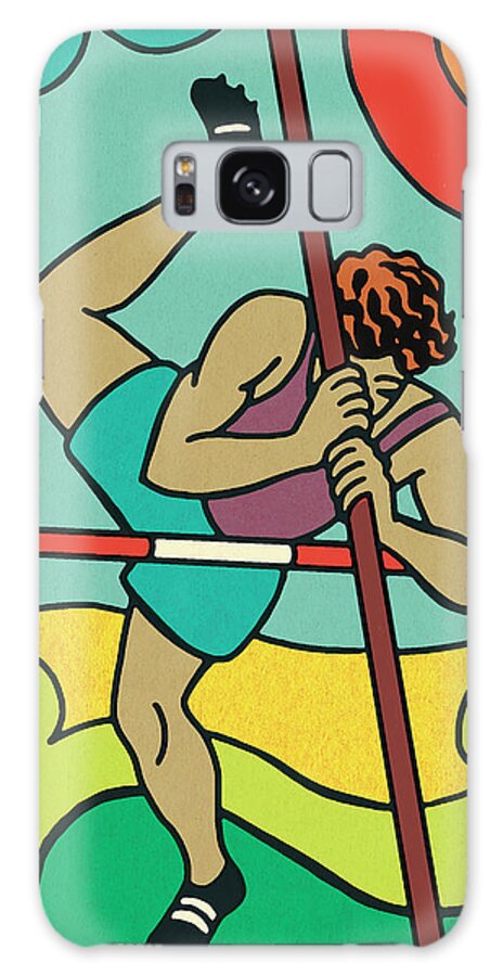 Adult Galaxy Case featuring the drawing Pole Vaulter #2 by CSA Images