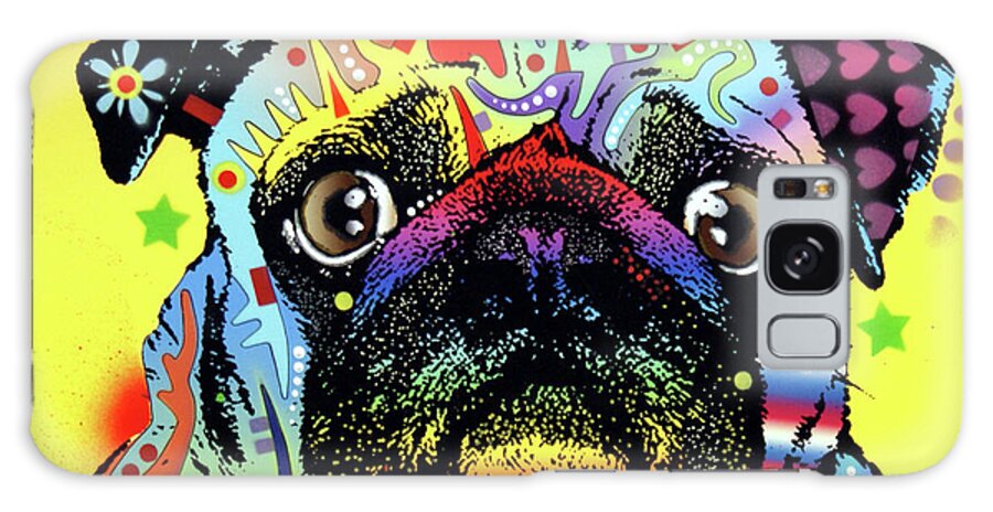 Pug Galaxy Case featuring the mixed media Pug by Dean Russo