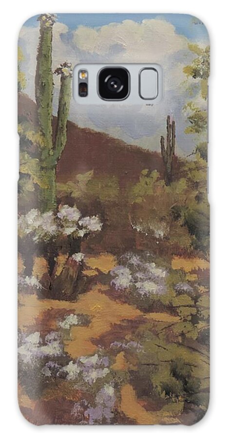 Sonoran Desert Landscape Galaxy Case featuring the painting Sonoran Desert Landscape by Bill Tomsa