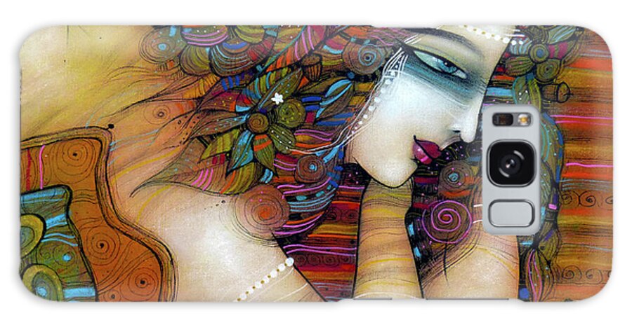 Albena Galaxy Case featuring the painting The reader #3 by Albena Vatcheva