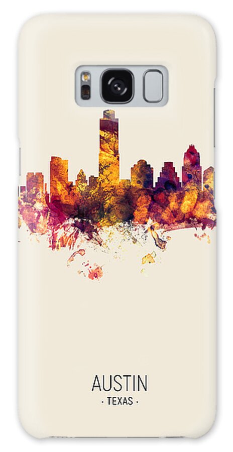 Austin Galaxy Case featuring the digital art Austin Texas Skyline #20 by Michael Tompsett