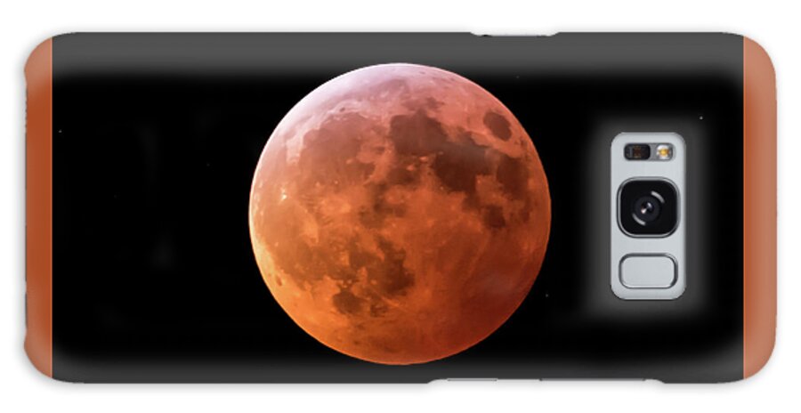 Terry D Photography Galaxy Case featuring the photograph 2019 Super Blood Moon Lunar Eclipse Square by Terry DeLuco
