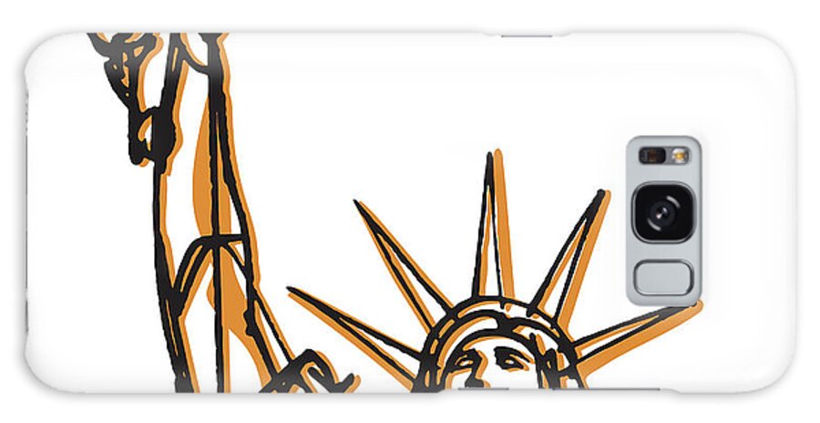 America Galaxy Case featuring the drawing Statue of Liberty #25 by CSA Images