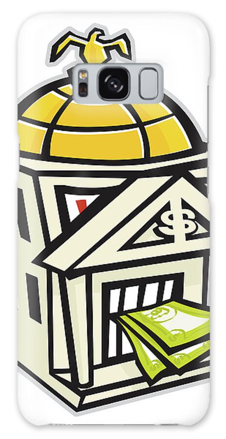 Banana Seat Galaxy Case featuring the drawing Bank Building #3 by CSA Images