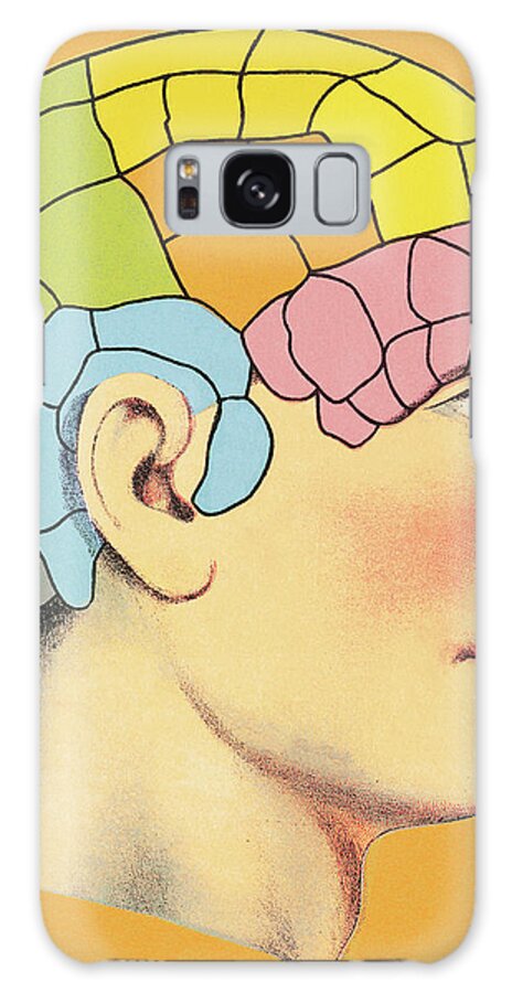 Adult Galaxy Case featuring the drawing Brain #3 by CSA Images