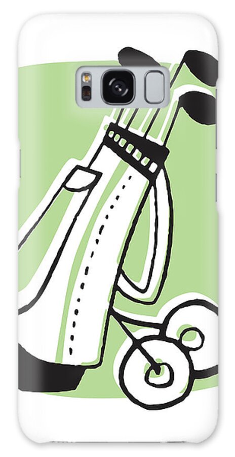 Bag Galaxy Case featuring the drawing Golf Clubs #3 by CSA Images