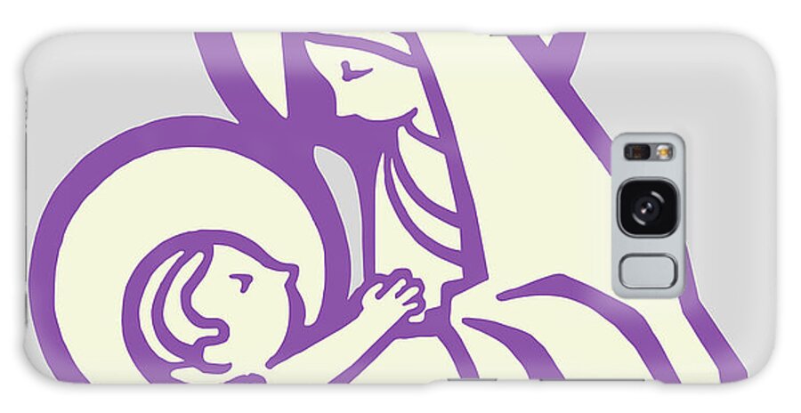 Baby Galaxy Case featuring the drawing Madonna and Child #3 by CSA Images