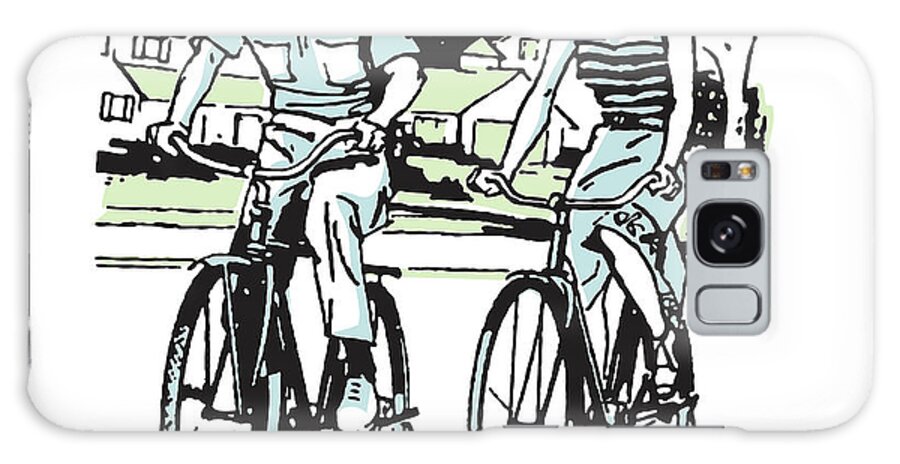 Activity Galaxy Case featuring the drawing Man and Woman on Bicycles #3 by CSA Images