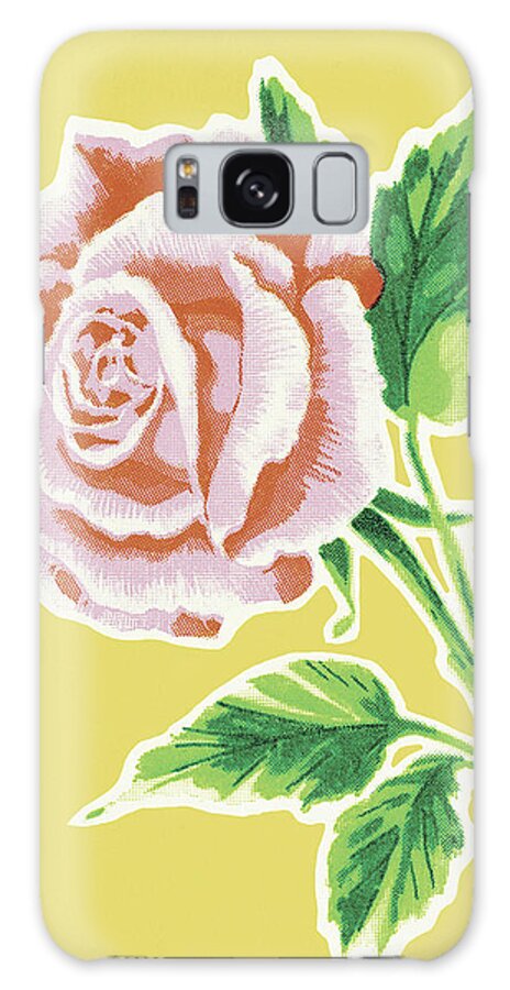 Bloom Galaxy Case featuring the drawing Pink Rose #3 by CSA Images