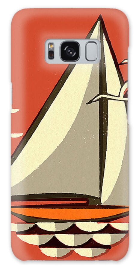 Activity Galaxy Case featuring the drawing Sailboat #3 by CSA Images
