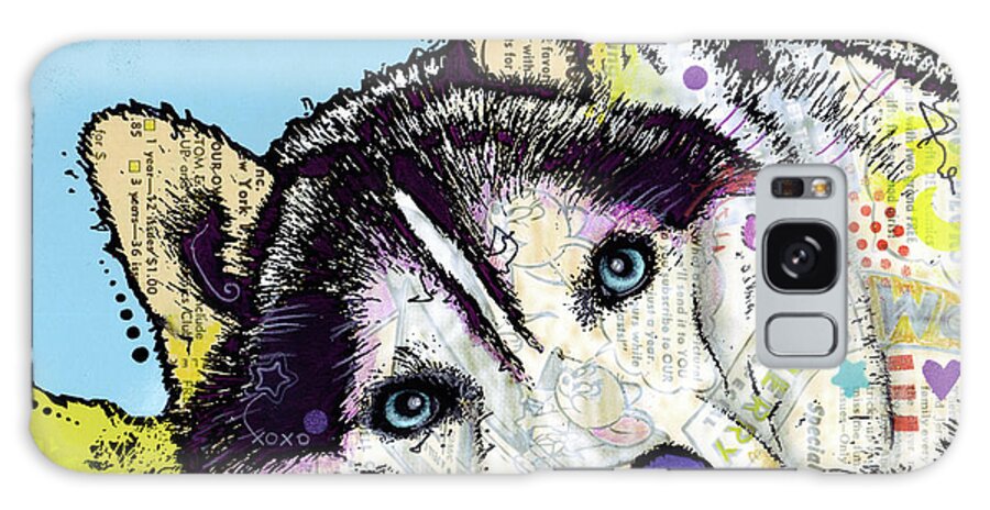 Siberian Husky Galaxy Case featuring the mixed media Siberian Husky #3 by Dean Russo