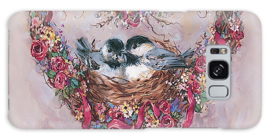 Chick-a-dees Three Galaxy Case featuring the painting 3404 Chick-a-dees Three by Barbara Mock