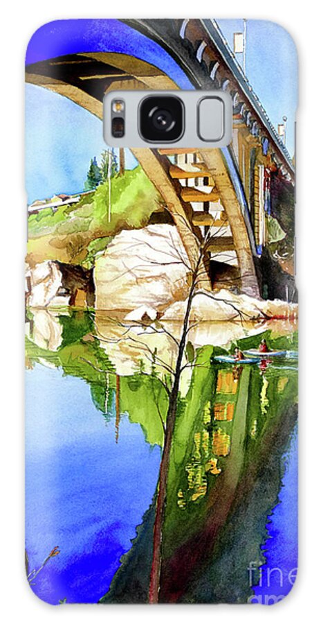Rainbow Bridge Galaxy Case featuring the painting #343 Rainbow Bridge #343 by William Lum