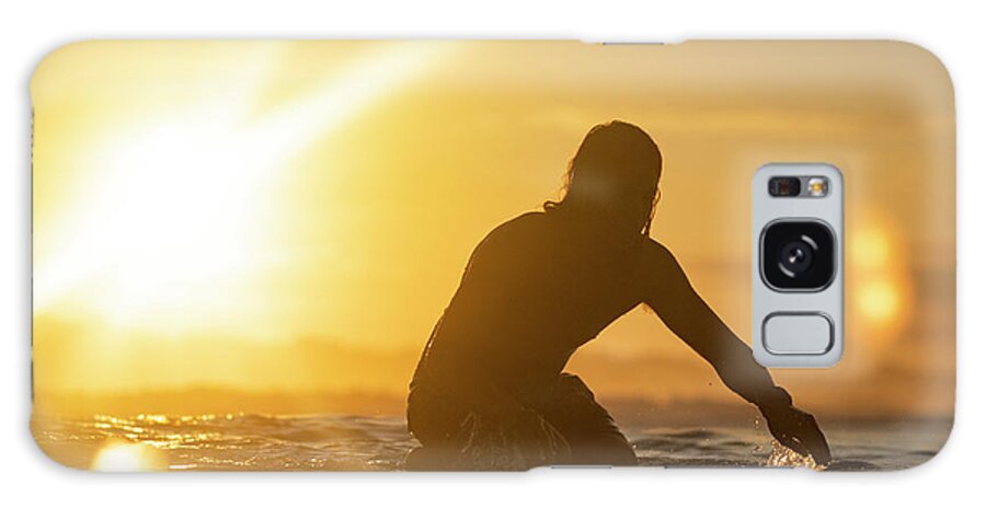 Surf Galaxy Case featuring the photograph Surfing The Sunrise In Costa Rica #37 by Cavan Images