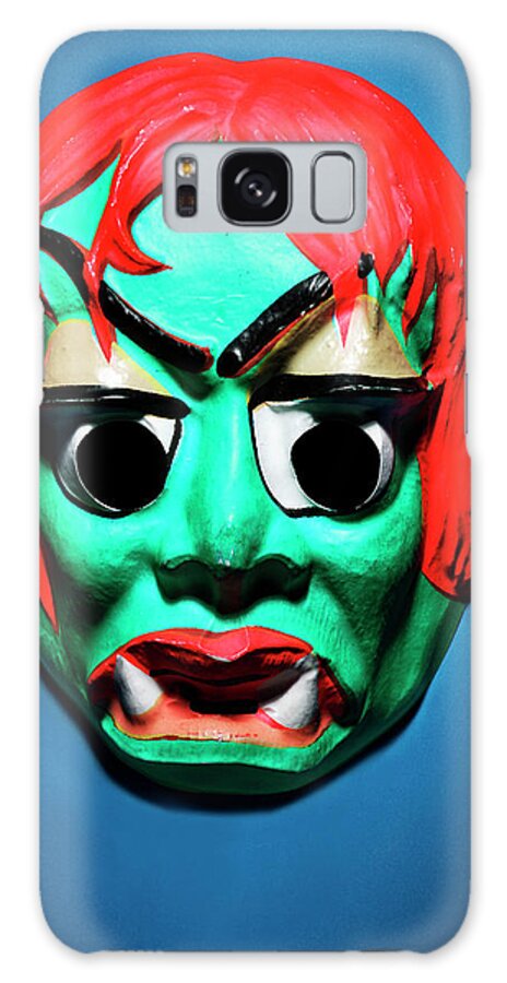 Afraid Galaxy Case featuring the drawing Monster Mask #38 by CSA Images